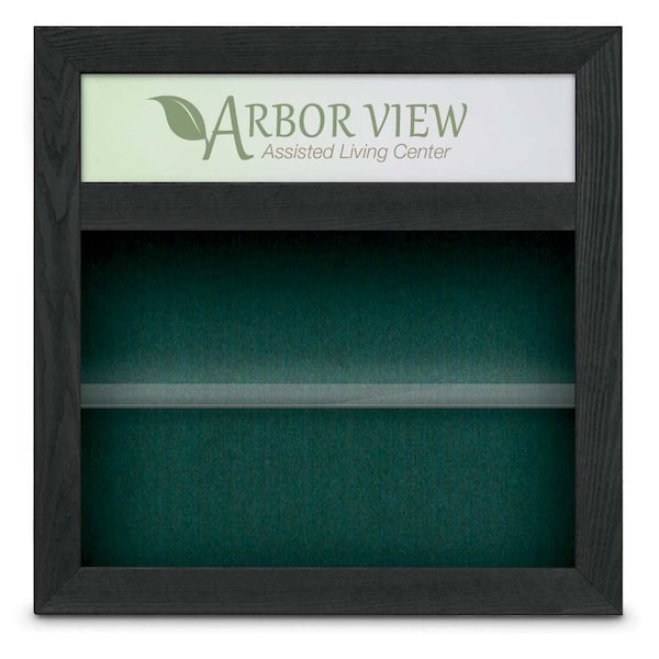 Outdoor Enclosed Combo Board, 42"x32", Bronze Frame/White Porc & Buff